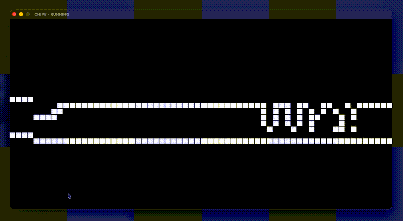 The CHIP-8 emulator running a ROM in an SDL2 window